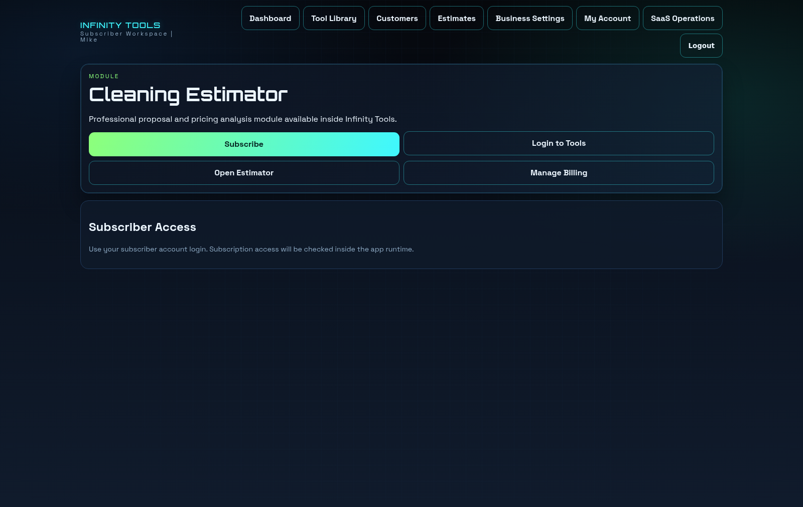 Cleaning Estimator project screenshot